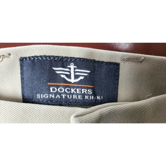 Dockers Signature Khaki Pants Mens Size 36x34 Flat Front 100% Cotton Tan - Picture 8 of 8
